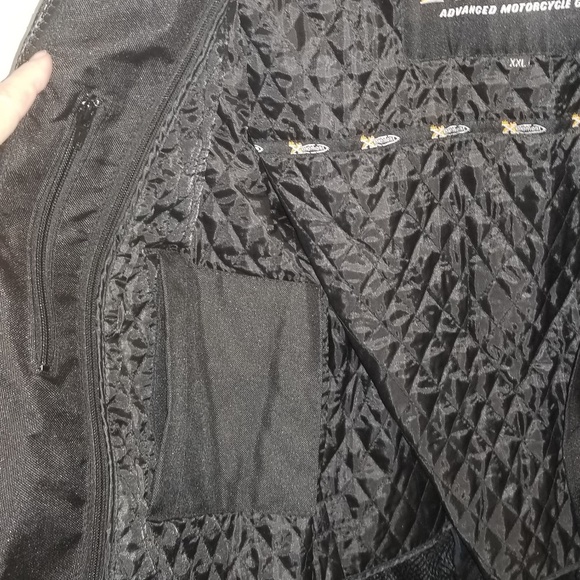 Leather/fabric MOTO jacket w/removable liner - Picture 2 of 8